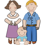 Vector image of family portrait