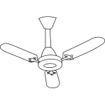 Ceiling fan line art vector graphics