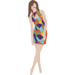 Vector image of girl posing