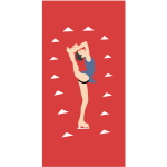 Ice skater vector image on red background