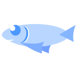 Blue cartoon fish vector clip art