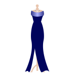 Formal navy dress on dress stand vector image