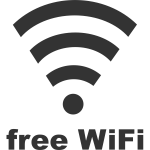 Free wi-fi sign sticker vector image