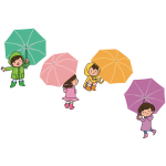 Children with umbrellas image