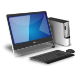 Desktop computer vector illustration