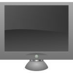 LCD screen with shadow vector graphics