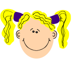 girl blond pigtails