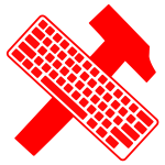 Keyboard over hammer vector image