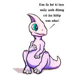 Purple sitting dino