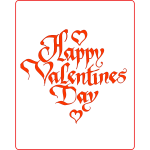 Happy Valentines's sign in a winding font vector drawing