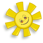 Happy sun vector drawing