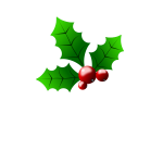 Vector clip art of season holly detail