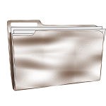 White vector drawing of plastic folder with papers