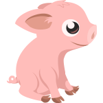 Vector clip art of sitting piglet