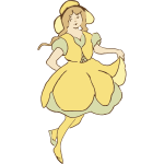 Vector clip art of gracious girl dancing