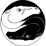 Vector clip art of Ying Yang sign with horse