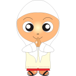 Praying kid vector clip art