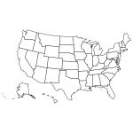 Outline map of American states