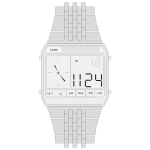 Digital watch with metal strap vector image