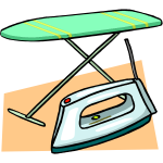 Ironing board and iron vector clip art