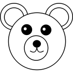 Teddy bear vector line art image