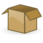 Vector drawing of open brown cardboard box