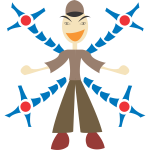 Mechanic arms man vector clip art