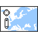 Vector graphics of map widget with zoom buttons