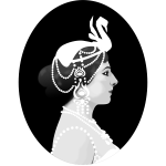 Mata Hari side portrait vector image