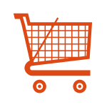 Supermarket trolley vector icon