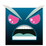 Vector illustration of angry square with face