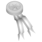 Silver medal with ribbons vector illustration