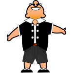 Happy man cartoon style