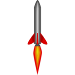 Rocket at take -off vector clip art