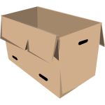 Clip art of open recyclable cardboard box