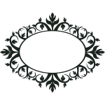 Ornamental oval frame vector clip art