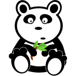 Panda with bamboo leaves vector image