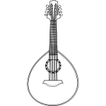 Mandolin vector line drawing