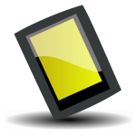 Vector image of glossy tilted black PDA device