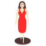 Vector illustration of lady in dress