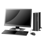 Desktop computer monochrome clip art