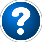 Vector clip art of white and blue icon with a question mark