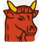 Vector illustration of bull with small horns