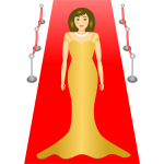 Vector drawing of lady in elegant dress