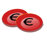 Image of red euro coins