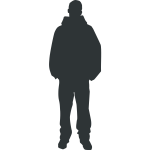 Silhouette of a man in sweatshirt vector image