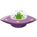 UFO in cartoon style