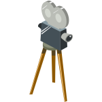 Cartoon movie camera vector drawing