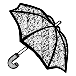 Spotty umbrella line art vector image