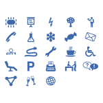 Office services icon set vector illustration